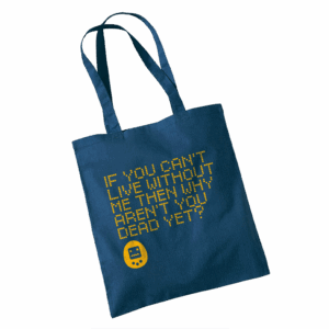 Dead Yet? Tamagotchi Navy Tote Bag