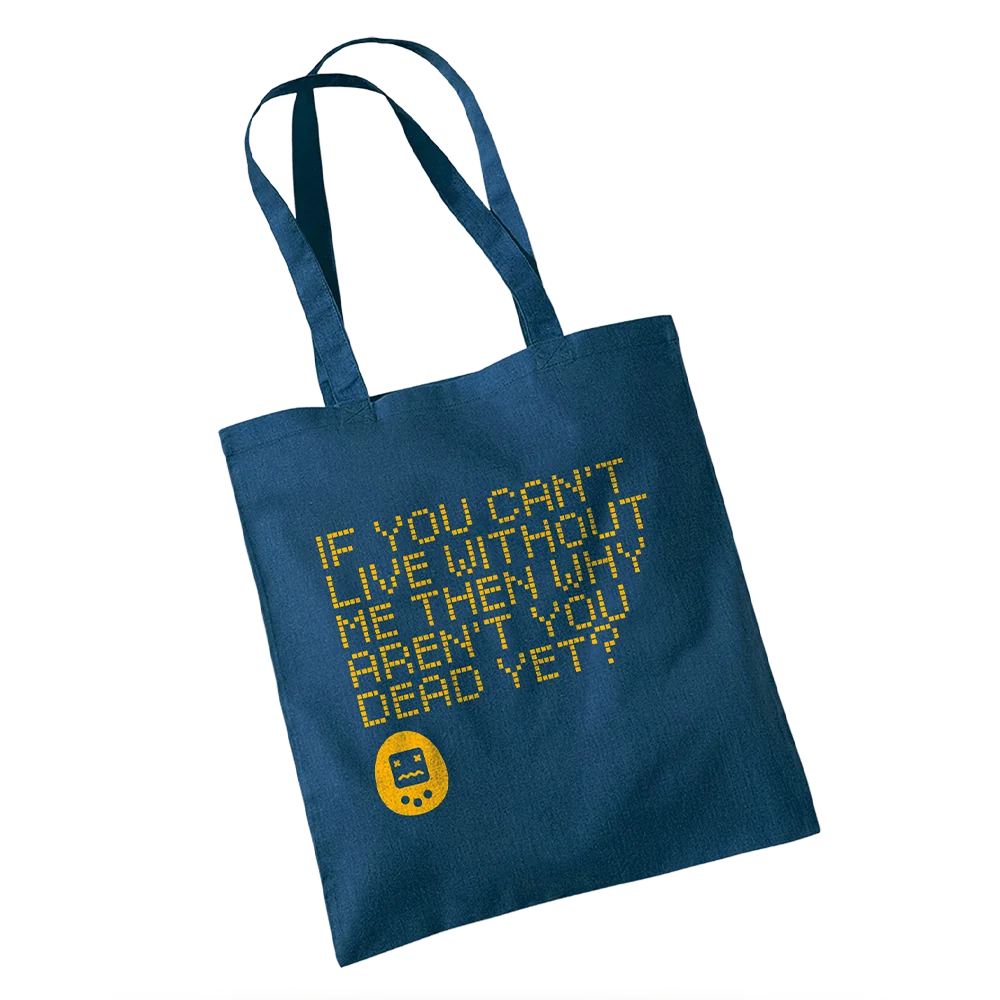 Dead Yet? Tamagotchi Navy Tote Bag